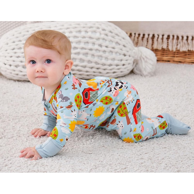 SUZEL - Pijama de viscosa de bambú para bebé, mameluco