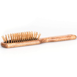 Fendrihan Rectangular Olivewood Pneumatic Hairbrush with Wood Bristles 8" (Made in Germany)
