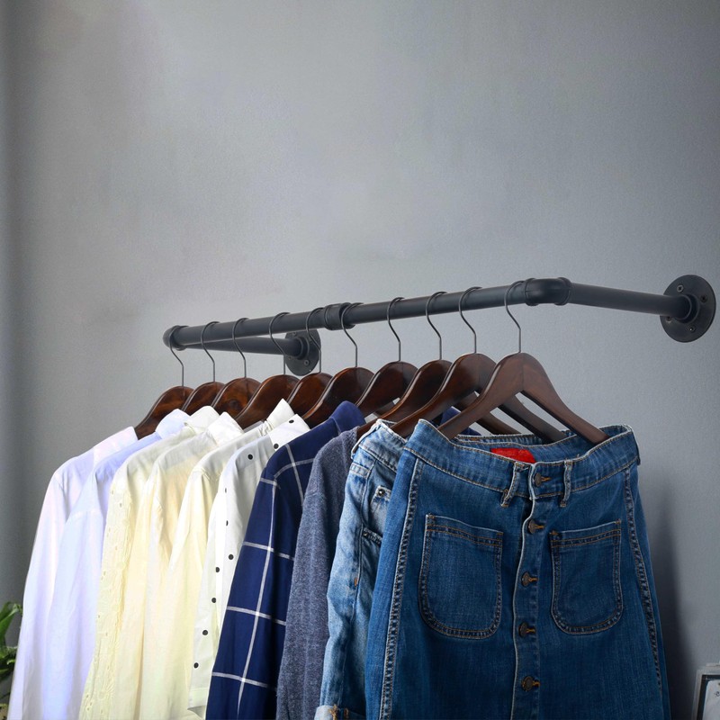 WEBI Clothing Rack Wall Mount,24" Industrial Pipe Clothes Rack for