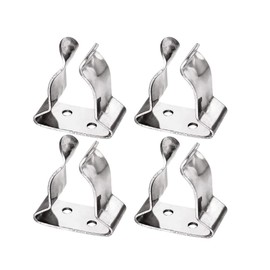 Mojiate 4 Pieces of Stainless Steel Boat Hook Small Spring Clamp Holder Boat Oar Holders Marine Spring Clip Silver Bracket Clip (2-Large 1"-1-3/4")