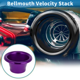 A ABSOPRO Velocity Stack Bellmouth Durable 2.56" ID 4.25" OD Turbo Engine Air Intake Aluminum Alloy Purple
