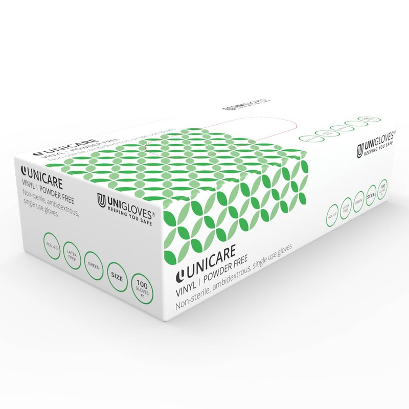 UNIGLOVES Unicare Vinyl Disposable Gloves - Multipurpose, Powder and Latex