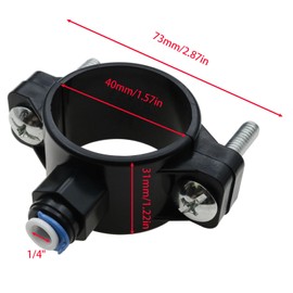 sunnates 2 Pack Drain Saddle Valve with 1/4" Quick Connection Water Systems Drain Saddle Valve for Under - Tank Reverse Osmosis Systems (Black)