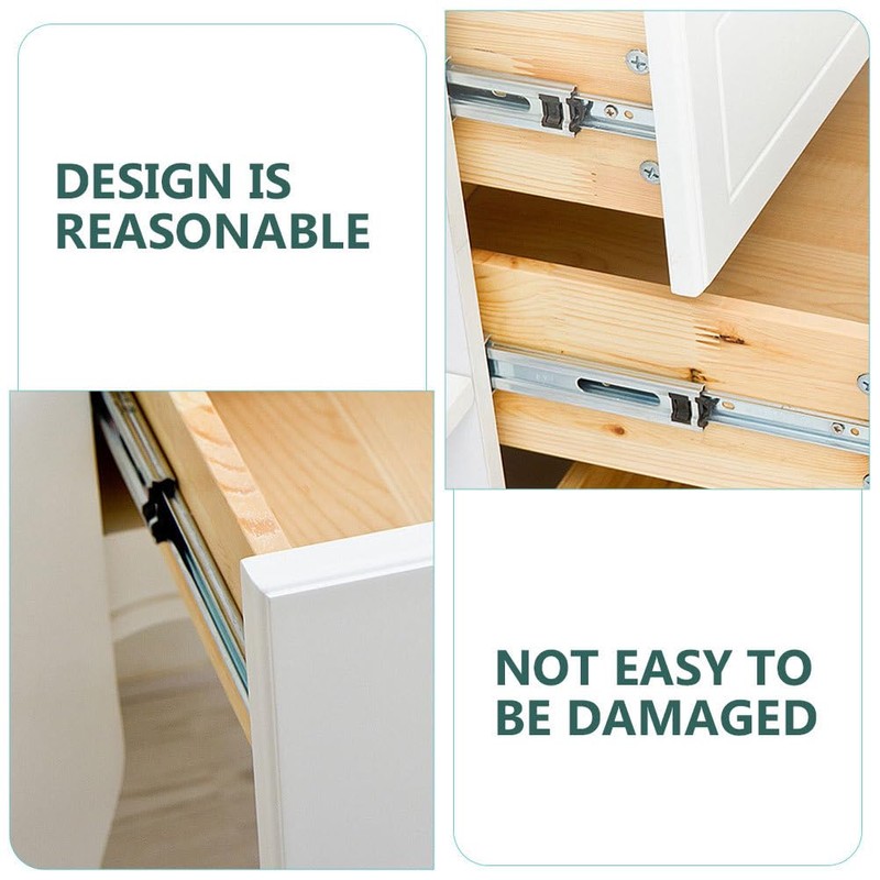 Uonlytech Cabinet Drawer Slides, 1 Set Drawer Guide Slides Furniture