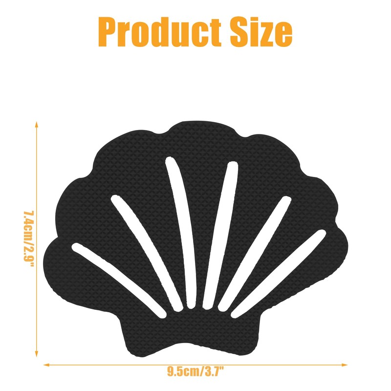 12Pcs Black Bathtub Stickers Non Slip Shell Shaped