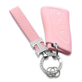 0BT59 Keychain for Lexus Key Fob Cover Key Case Fit for 2018-2025 ES LS LC UX NX RX GX TX LX 200T/250h/300h/350h/460/500h/550h/600 Pink
