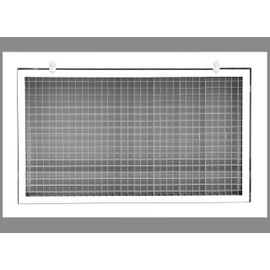 HVAC Premium 20'' x 8'' Cube Core Eggcrate Return Air Filter Grille for 1'' Filter - Aluminum - White [Outer Dimensions: 22.5'' x 10.5]