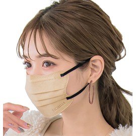 [KANEYAMA] 4Dマスク 立体マスク 敏感肌に優しい不織布 バイカラーマスク 血色マスク くちばし 使い捨て 小顔 チークマスク 耳が痛くならない カラーマスク＼冷感マスク追加／ (サンドベージュ)