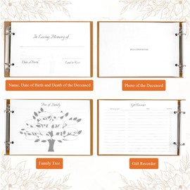 Funeral Guest Book for Memorial Service, Black Leather Celebration of Life Guest Book with Pen, 120 Pages Loose-leaf In Loving Memory Funeral Registry Sign in Book for Mourning Honoring Loved Ones