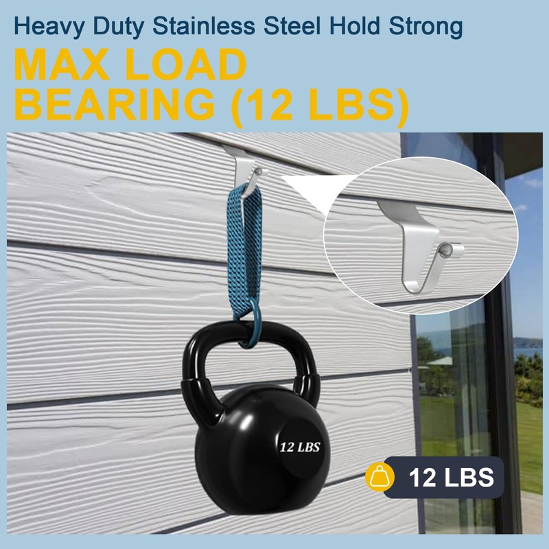 HONSNKS Vinyl Siding Hooks Hanger, Heavy Duty Stainless Steel Low
