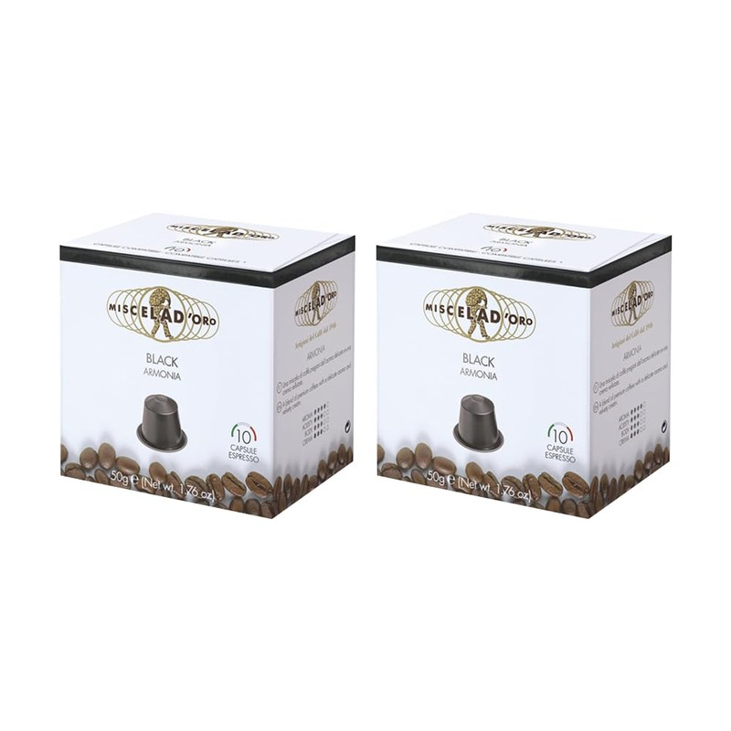 Miscela d'Oro Black Capsules, Compatible with OriginalLine, 2 Boxes (10