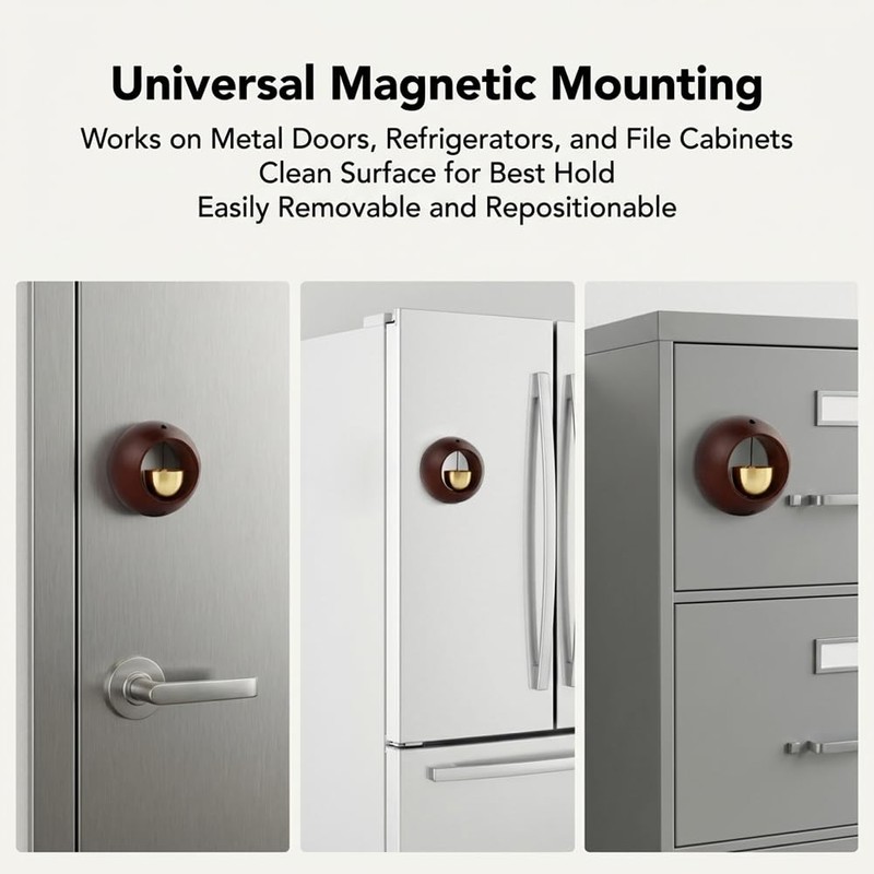 2 Pack Shopkeepers Bell for Door Opening, Magnetic Wood Doorbell