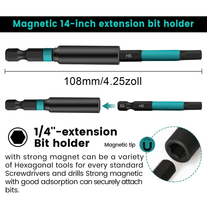 K Kwokker 11-Piece Impact Driver Bit Set Impact Hex Bits