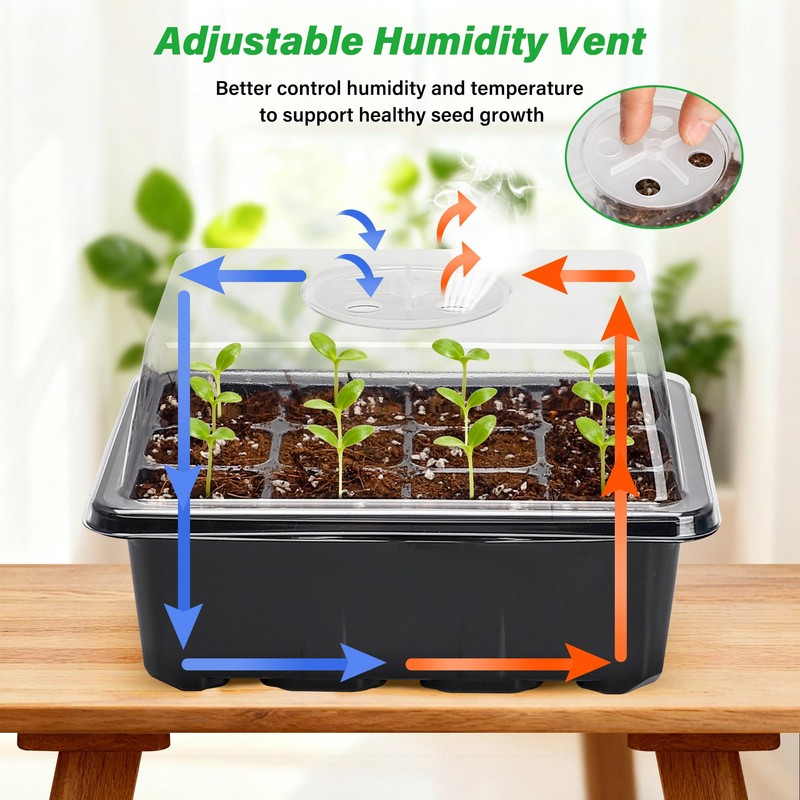 Bonviee 5-Pack Seed Starter Tray Seedling Kits,Plant Starter Kit with