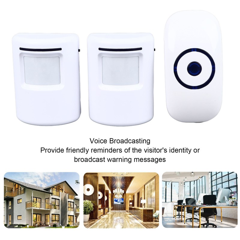 Infrared Sensor Door Bell with 2 Transmitter 1 Receiver Split