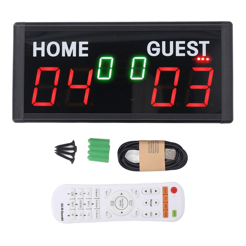 6 Digits Bluetooth Electronic Scoreboard, 4 Red 2 Green Portable
