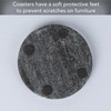 Thirstystone 4 Pack Natural Black Marble Round Coasters with Protective