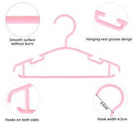 GoodtoU Baby Hangers Plastic - Kids Hangers Bulk Toddler Hangers 60 Pack Hangers for Toddler Children Hangers Pink