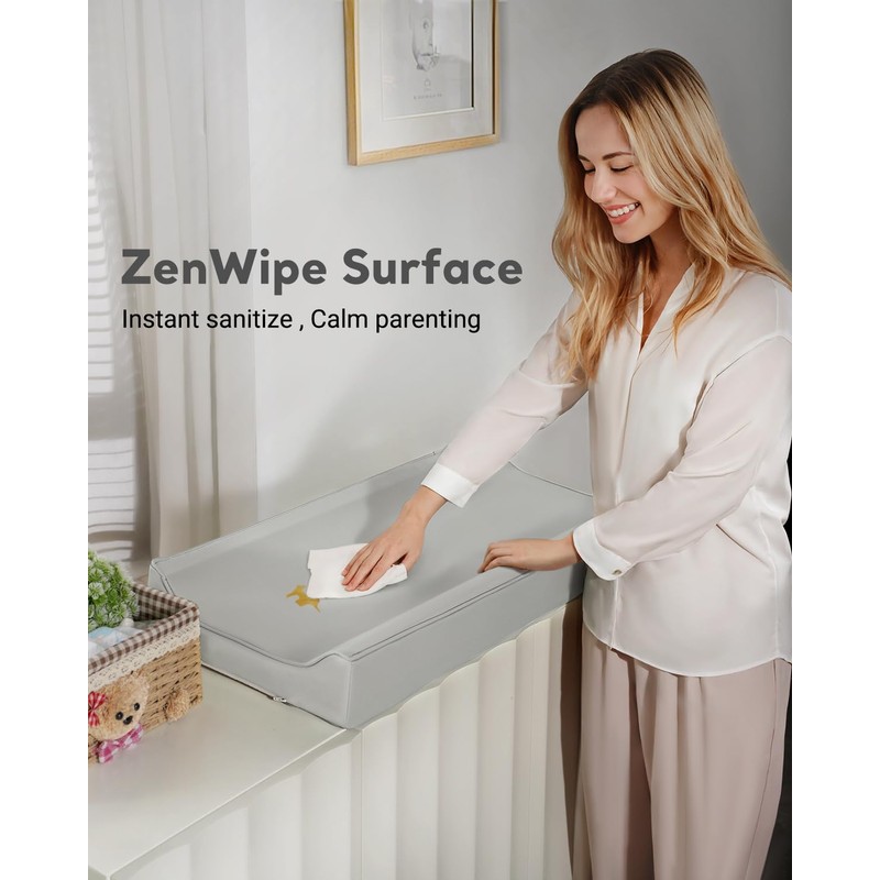 Vegan Leather Waterproof Baby Changing Pad - Wipeable, Extra Thick