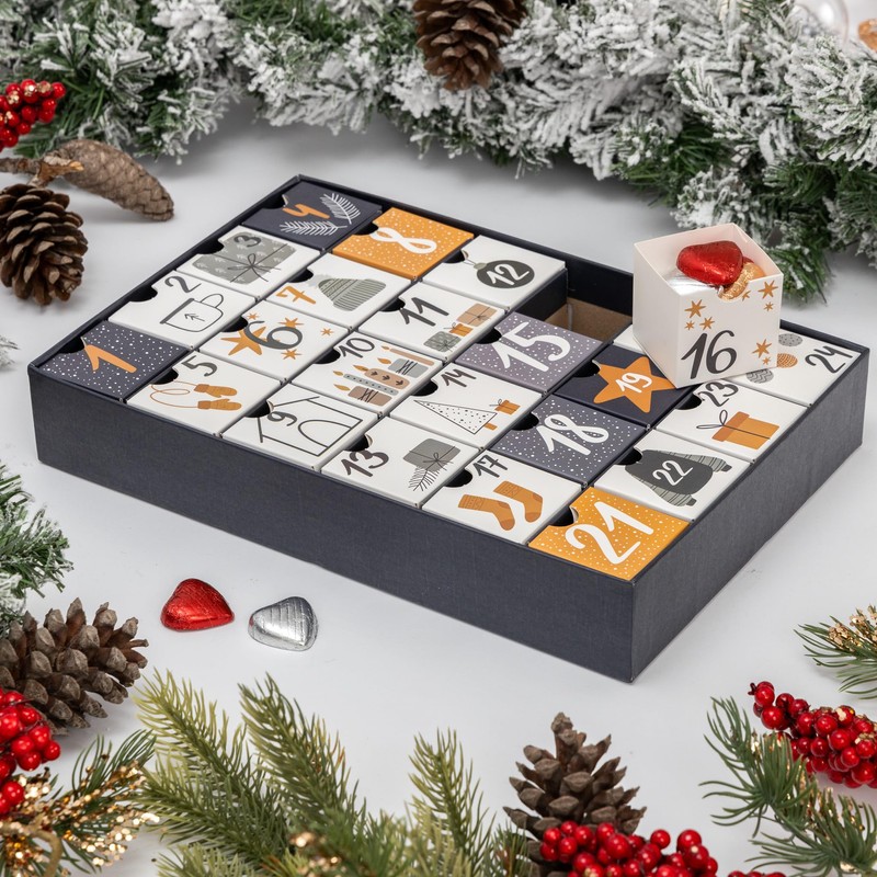 Fill Your Own Advent Calendar 24 Days Reusable 1-24 Empty