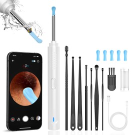 Aiopo Ear Wax Removal, Ear Cleaner with Camera 1080P HD Wireless, Ear Otoscope with 6 LED Lights, Earwax Remover Kit with 8 Pcs Ear Set, Ear Wax Remowal Tool for iPhone, iPad, Android Phones