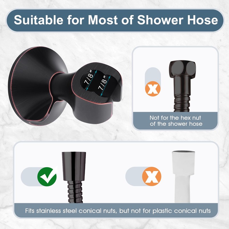 BRIGHT SHOWERS Strong Adhesive Shower Head Holder with Dual Angle