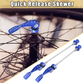 X AUTOHAUX 2pcs Bicycle Mountain Bike Wheel Front Rear Quick Release Lever Skewer Axle Wheel Hub Blue