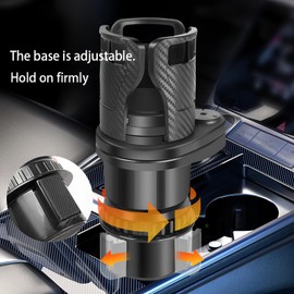 VZLYMTV Car Drink Holder, 360° Rotatable with Expandable Holders, Adjustable Cup Holder, Car Non-Slip for Drink Cups, Popcorn Bucket & Chicken Container