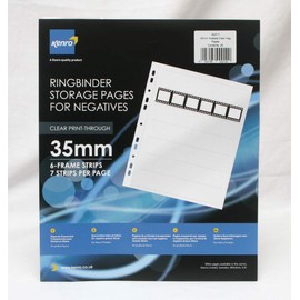 Kenro Transparent Negative Pages for Ringbinder for 7 Strips of 6 Frame 35mm Film Pack of 25 - KNF11