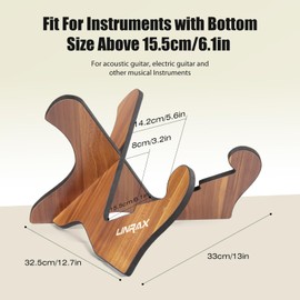 LINRAX GS2 Guitar Stand Floor, Universal Wooden Stand, Guitar Holder with Soft Rubber for Acoustic Guitar Classical Guitar Electric Guitar Bass Ukulele Violin Banjo Mandolin, Guitar Accessories