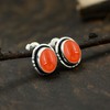 Carnelian Stud Earrings: Red Stone, Women's
