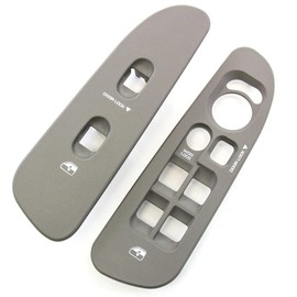 Driver and Passenger Door Window Switch Panel Bezel for 2002-2010 Dodge Ram 1500 2500 3500 (Grey)