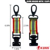 KUNN Work Glove Clips, Fireflighter Glove Strap with 360°Swivel Hook,Reflective