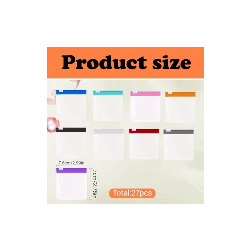 Pack of 27 Portable Pill Pill Bags Transparent Plastic Mini