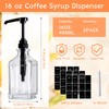 BIGIVACA Coffee Syrup Dispenser 16 oz 2 Pack,Clear Glass Syrup