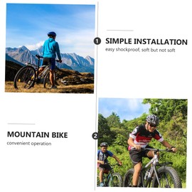 Sosoport 2pcs Bike Rear Seat Cushion Lightweight Saddle Cushion with Thicken Leather Double Strap Design Compatible with Mountain Road Bikes Wooden Board Interior