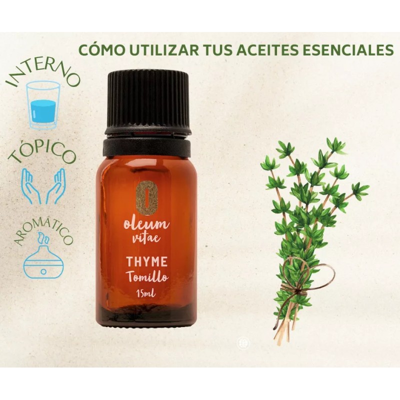 Oleum Vitae Aceite Esencial De Tomillo 100% Puro Y Orgánico