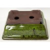 Yubonzai Rectangular Shohin Bonsai, Succulent Pot 6"x 4.5"x 2.25" w
