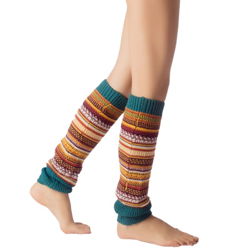 iB-iP Women's Ballet Dancer Warm Aerobic Stretch Leg Warmers, turquoise