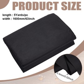 BENECREAT Black Non-Woven Dust Cover Fabric, 4.57 x 1.6m, Polyester, Solid, Upholstery, Dust Cover