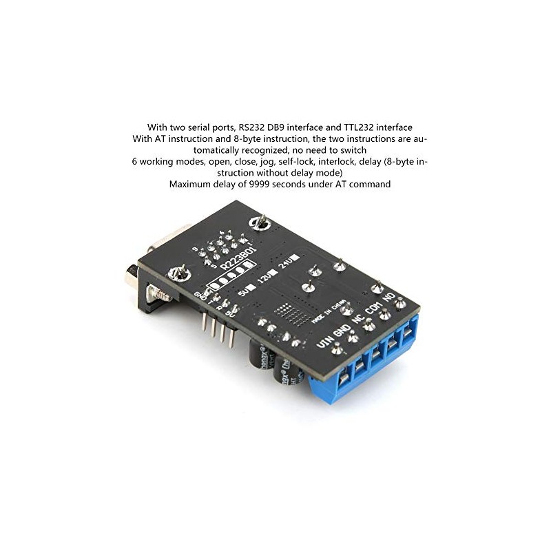DC 12V 1 Channel RS232 Delay Relay Module, RS232 Delay