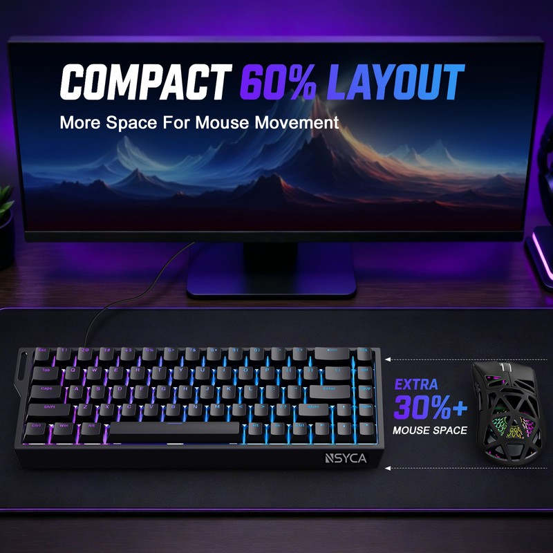 NSYCA WIN68 HE Hall Effect Keyboard, Rapid Trigger Magnetic Gaming