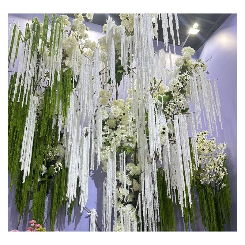 4 PCS White Artificial Yarn Amaranthus for Decor