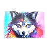 ITZAMNA Colorful Wolf Head Postcards 50 Cards Package