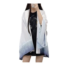 Atopddan Cardigan, Summer, Women's, Cardigan, Thin, Air Conditioning, Chinese Style, Tiger Design, Loose Fit, Cover, Cute, Black, White, white