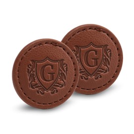 CybGene Golf Ball Markers (Tan, Set of 2) - Golf Gifts for Men - Golf Accessories Leather Golf Markers - G