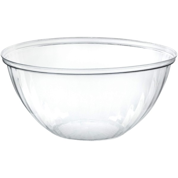 PLASTICPRO Disposable Round Crystal Clear Serving Bowls, Party Snack or
