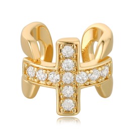 LADYGD Ear Cuff Earrings for Women 14K Gold Plated Cubic Zirconia Sparkling Hollow Trendy Huggie Ear Cuffs Non Piercing | Clip On Cartilage | Single