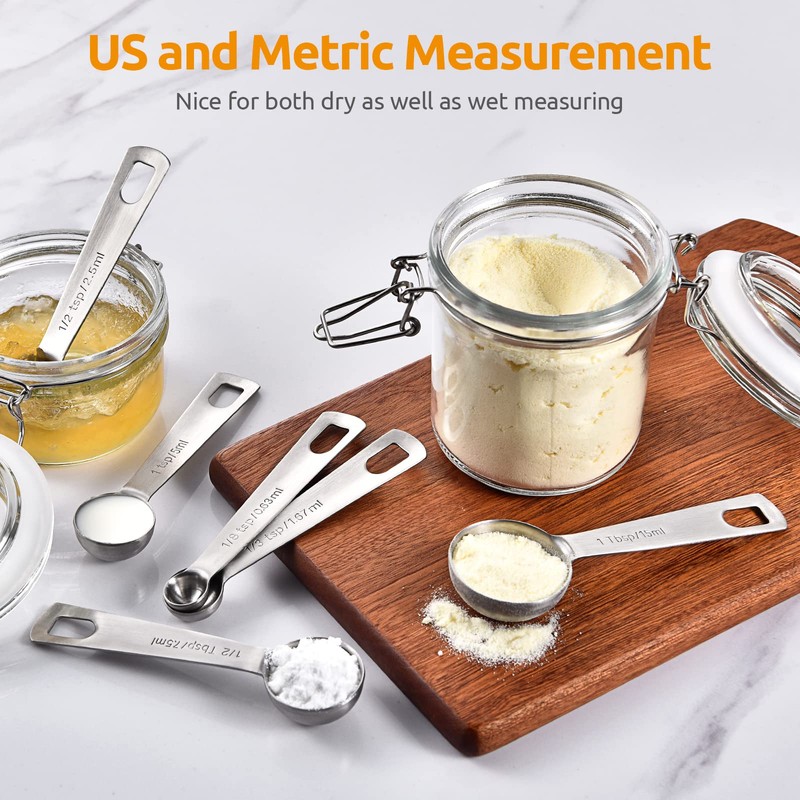 U-Taste 18/8 Stainless Steel Measuring Spoon, Metal Measuring Spoon for