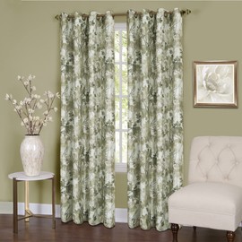 Ergode Tranquil Lined Grommet Panel | Blackout Window Curtain | Light Control | Machine Washable | Taylor Collection | 50x63 | Green